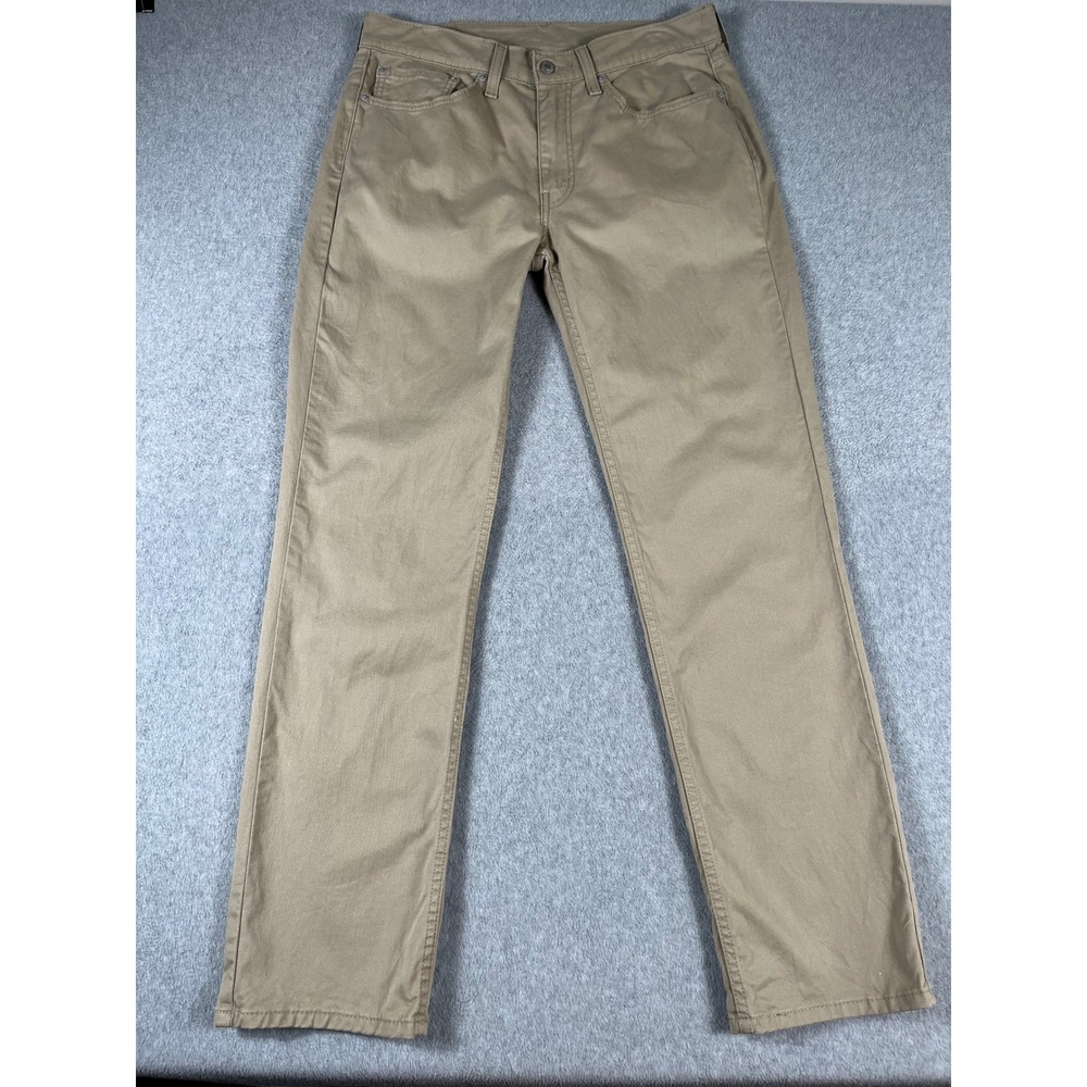 Levis 514 Straight Fit Khaki Pants Mens 34x32 Tan Cotton Stretch 00514-1865